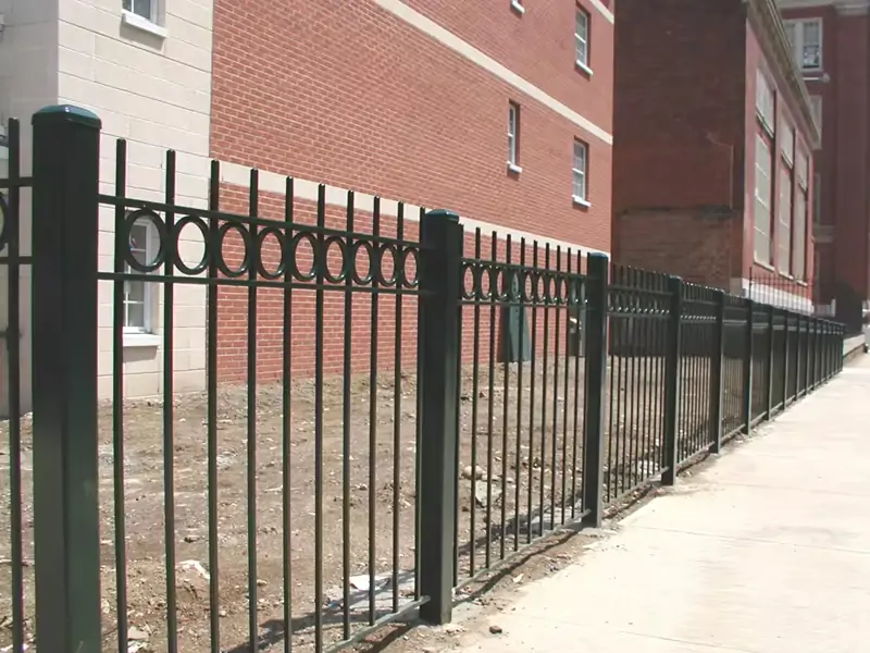 Flush Top Wrought Iron Fence 10