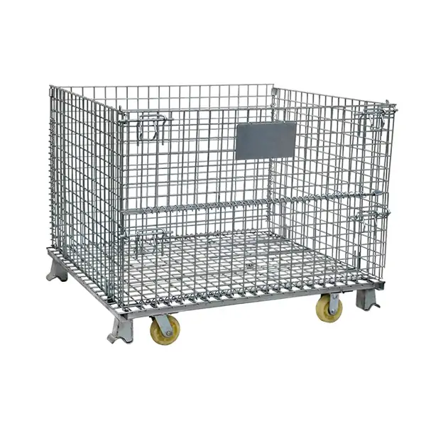 Wire Mesh Container with Wheels