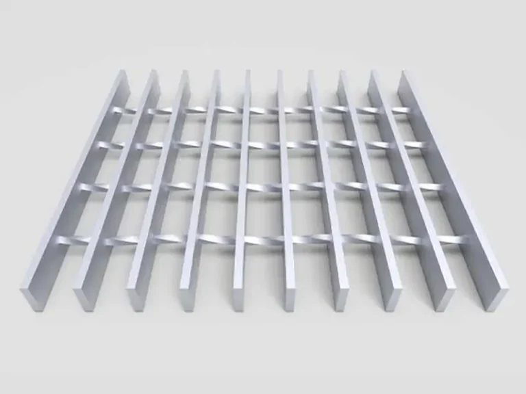 Plain swaged rectangular aluminum grating