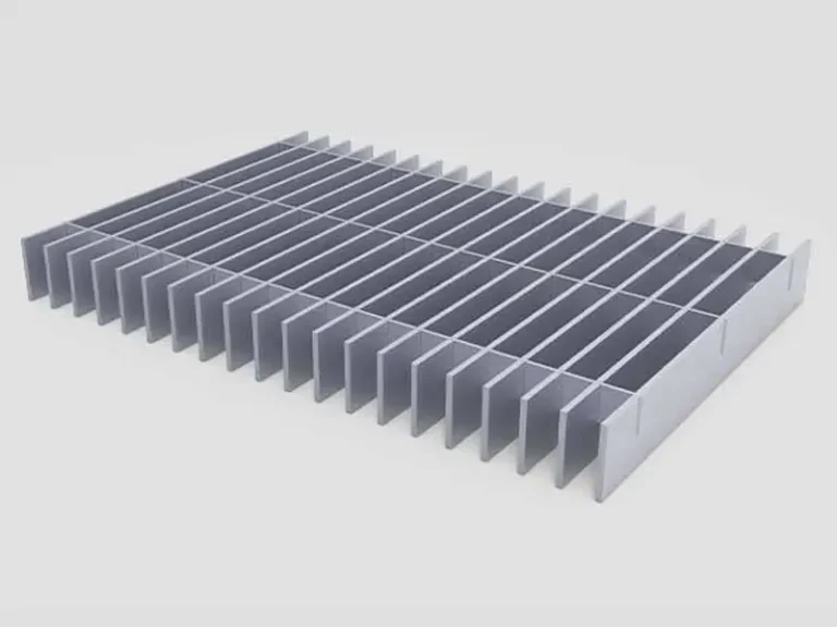 Swaged flush top aluminum grating