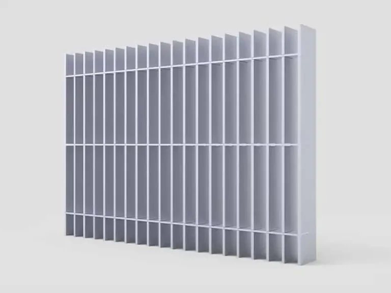 Swaged flush top aluminum grating vertical