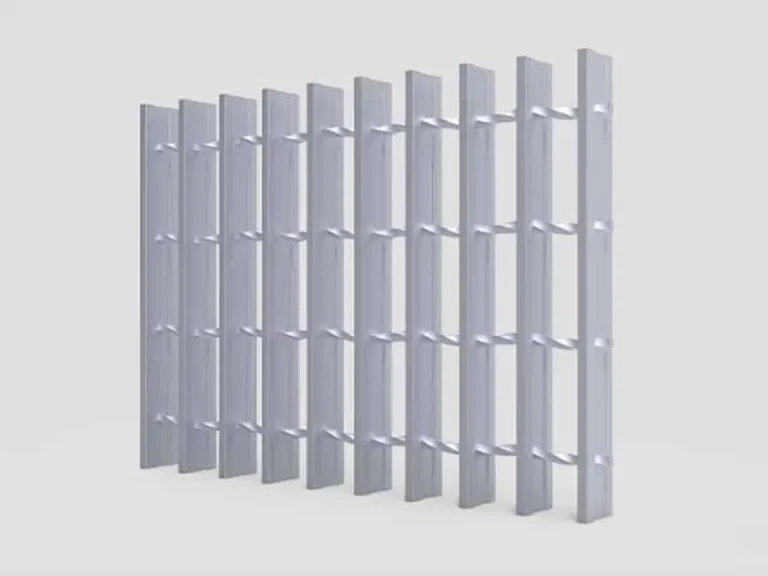 Swaged i bar aluminum grating vertical